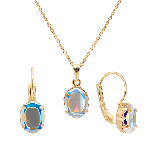 Komplekts "Baroka Spogulis (Aurora Borealis)" ar Swarovski™ kristāliem